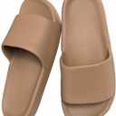 Non-Slip Shower Shoes for Men & Women - House Slippers with Arch Support Quick-Drying, Non-Slip - Cloud Slides Sandals Pool - Perfect for Home, Beach, and Travel (8.5-9 Wide Women/7-7.5 Men, Brown)