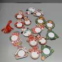 COCHIE Christmas Picture Frame Ornament for Christmas Tree Stocking Decorations, 10PCS Bulk Wood Photo Hanging Ornaments Holiday Xmas Gift (Christmas)