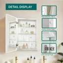 16 x 26 inch Bathroom Medicine Cabinet, Mirror Cabinet with Single Door & Removable Shelves, Surface Mount or Recess Installation, Medicine Cabinets for Bathroom