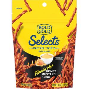 Rold Gold Selects, Flamin Hot Honey Mustard Pretzel Twists, 4 Oz (4 Ounce (Pack of 1)), BBD: 21 APR 2026