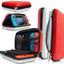 Orzly Carry Case Compatible with Nintendo Switch and New Switch OLED Console -Protective Hard Portable Travel Carry Case Shell Pouch with Pockets for Accessories and Games (POKE), 6.2" Switch 1