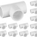 12-Packs 3/4 inch Tee PVC Fitting 3 Way Furniture Grade Pipe Elbow Connector for DIY PVC Shelf Greenhouse Pipe Fittings