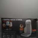 Shiatsu Massage Cushion for Neck and Back with Heat - 4D Kneading, Vibration for Relief Muscle Tension, Dual-Neck Design, Adjustable Intensity and Height for Office Chair, Home Use, Navy Blue