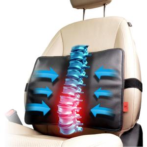 AJUVIA Back Vitalizer Lumbar Support Pillow, 3-Second Pain Relief, Premium Ergonomic Back Support for Office Chairs and Car Seats, Enhances Sitting Posture