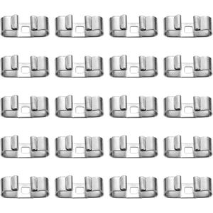 PATIKIL 20 Pcs Bolo Tie Slide Clasp, Rectangle Blank Buckle Slider Clip for Vintage Western Bolo Tie Buckle Accessories DIY Jewelry Making Craft Findings, Square Hole, Silver Tone