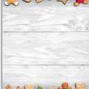 Holiday Cookies Christmas Stationery Paper - 50 Sheets Letterhead for Winter & Holiday Events