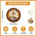 2 x XCHI Fall Cross Pumpkin Maple Leaves Plaid Round Placemats Set of 4 Table Mats for Party Home Kitchen Dining Thanksgiving Table Decorations 14x14 Inch (Orange and Black)