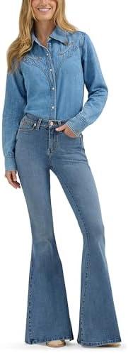 Wrangler Women's x Wilson Lainey Bell-Bottom, Daydream Wash Blue 30