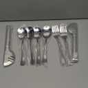 Patelai Serving Utensils Set Include Stainless Steel Large Spoons Slotted Spoons Forks Tongs Soup Ladle and Pie Server for Parties Buffet Catering, Dishwasher Safe(Silver,10 Pieces)