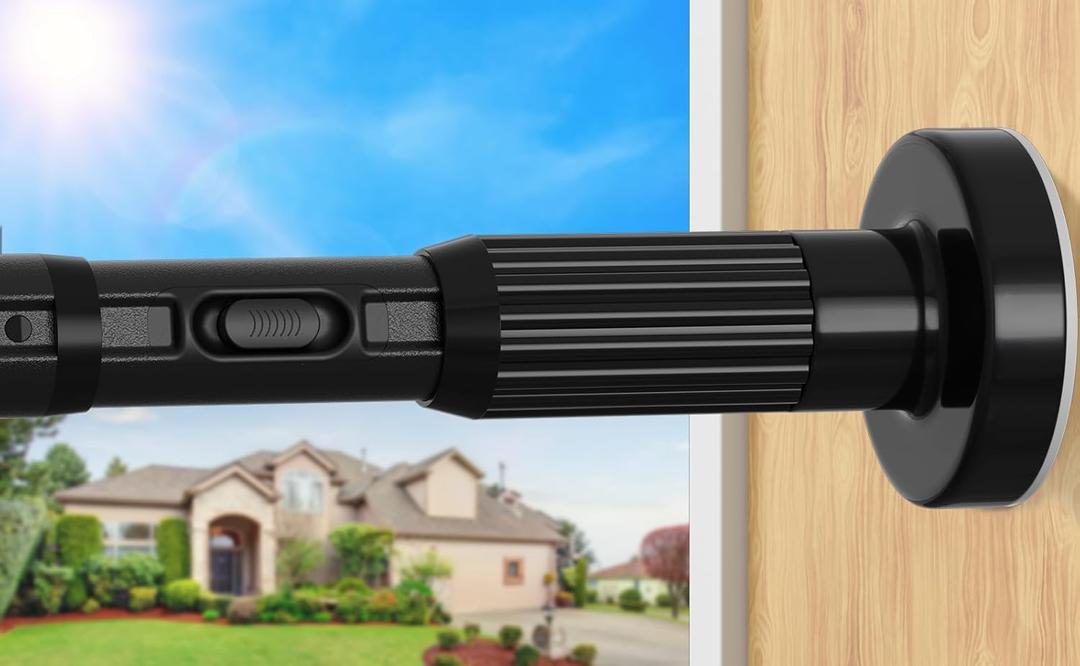 Black Extra Long Tension Curtain Rod 41-146 Inch Outdoor Tension Shower Curtain Rod No Drilling for Window Patio No Slip Spliced Telescopic Design Easy to Install Never Rust Diameter 1.26 Inch