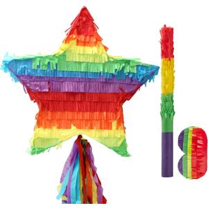 Cinco De Mayo Star Pinata 12.6 x 12.6 inches. Fiesta Party Supply for Fiesta Taco Party, Luau Event Photo Props, Mexican Theme Decoration, Carnivals Festivals, Taco Tuesday Event