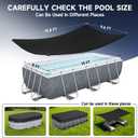 LXKCKJ 8x14 FT Rectangular Pool Cover for Above Ground Pool, Solar Oval Pool Cover Protector, Winter Pool Cover with Accessories Set Ideal for Cold and UV Resistant, Dustproof (Black)