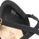 DREAM PAIRS Pointed Toe Low Wedge Heeled Ankle Strap Flats Shoes for Women Dressy Comfortable, Casual Slip-on Dress Shoes for Business Office and Work (9.5, Black-nubuck)