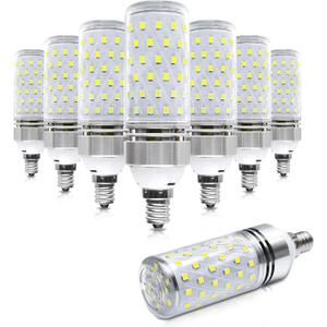 LEDLightsWorld Super Bright E12 LED Corn Bulbs, 16W 1500LM Bulbs, Daylight White 6000K Lights, CRI80+, 120W Incandescent Bulb Equivalent, E12 Base Non-Dimmable LED Lamp, 8 Pack