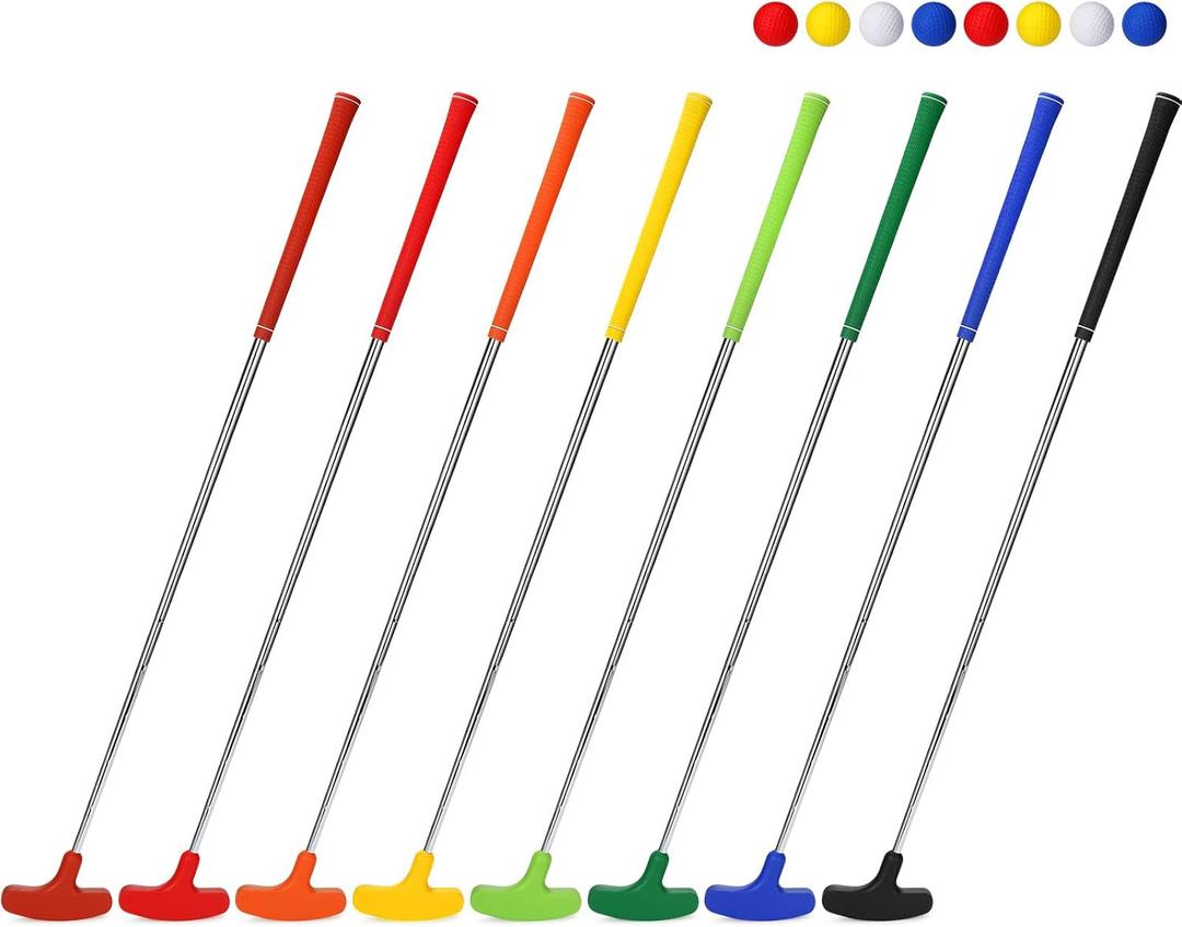 Hiboom 8 Pack Golf Putter Bulk Putter for Left and Right Handed Golfers with 8 Practice Golf Balls (35 Inch, Multi Color)