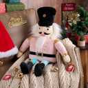 Lanpn Nutcracker Christmas Pillow Nutcracker Pillow Christmas Decoration Winter Throw Cushion for Sofa Living Room Bedroom Xmas Decor (23x31 inch, Pink)