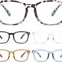 BLS BLUES Reading Glasses for Women for Home, Office & Driving - HD Clear Readers with Blue Light Blocking Protection,  5 Pack Mix, 1.5 x