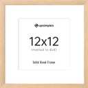 upsimples 12x12 Frame, Natural Solid Wooden Picture Frames, Display 8x8 with Mat or 12 x 12 Without Mat, Wall or Tabletop, 1 Pack, Natural