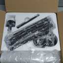 Raexpectis Modern Floor Lamp with Adjustable Brightness, Remote Control, Black, LED Bulbs, White Shade, Foot Switch, Easy Assembly