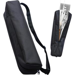 Grill Storage Bag, Oxford Cloth BBQ Tools Carry Bag, Waterproof Grill Utensil Accessory Storage Bag, Grill Utensil Holder Pouch for Camping Picnic Barbecue(Size:57 x 10 x 10cm)