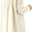 5 Pcs Men's Pajama Set Adult Nightshirt Night Sleeping Cap Gloves Candle Holder and Candle for Halloween Christmas (3X-Large, Beige-white)