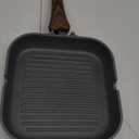 SENSARTE Nonstick Grill Pan for Stove Tops, Versatile Griddle with Pour Spouts, Square Big Cooking Surface, Durable Skillet Indoor & Outdoor Grilling. PFOA Free, 9.5 Inch (Gray Granite)