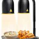SYBO DL2112 Commercial Grade Food Heat Lamp, Portable Electric Food Warmer, 2-Bulb 500W with Free-Standing, Black