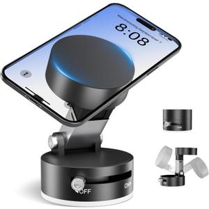 Magnetic Phone Holder for Car, 360 Position Suction Cup Phone Mount, Foldable Vacuum Magnetic Phone Stand for i-Phone 16/15/14/13/12 All Phones