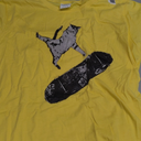 Cat on Skateboard Graphic Tee – Funny Kitten on Skateboard T-Shirt Size Large
