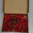 Fangoo 20 Pack 7 Inch Artificial Red Berry Picks for Christmas Tree Burgundy Red Berries Stems Holly Berry Branches Ornaments Wreath Crafts Wedding Holiday Season Winter Home Decor