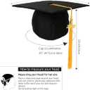 2 x Newrara Graduation Unisex Matte Adult Graduation Cap with Tassel (Black)