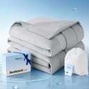 Bedsure Cooling Comforter Queen Size - Cooling Blankets for Hot Sleepers, Lightweight Summer Comforter, Q-Max>0.45, 4X Breathable & Quick-Dry, Oeko-TEX Certified, Grey, 90x90 Inches