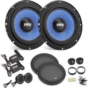 Pyle Two-Way Component Speaker System - One Pair 6.5" Two-Way Component Kit, Non-Fatiguing Butyl Rubber Surround, 360 Watts w/ 4 Ohm Impedance and 1" High-Temperature ASV Voice Coil - PL650CBL