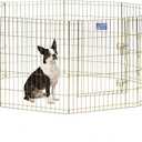 MidWest Homes for Pets 30-Inch Exercise Pen, for Indoor and Outdoor Use, 16 Sq Feet of Play, Single Door Folding Dog Pen, with Large Door Opening & Secure Latch, Easy to Set Up, Foldable Dog Playpen