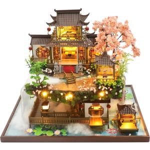 DIY Miniature House Kit, DIY Dollhouse Kit for Adults to Build, Mini House Kit with LED, Mayberry Street Miniatures, Ideal Gifts for Birthday, Valentine Christmas(Wonderland)