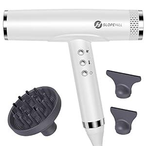 slopehill Professional Ionic Hair Dryer for Women with Diffuser, High Speed for Salon Use (WHITE)