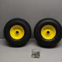 AR-PRO (2 Pack) 13 x 5.00-6" Tire and Wheel, Universal Tubeless Lawn Mower Tires with Rim, 3" Centered Hub and 3/4" Bushings - Fit for Most Riding Mower, Garden Lawn Tractor (Yellow Rims)