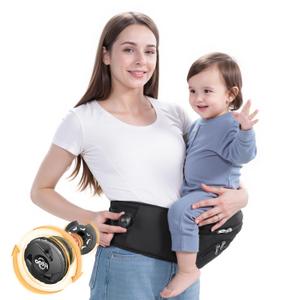 Ergonomic Baby Hip Carrier - Perfect Fit with Adjustable Knob, Thickened Seat, Ultimate Comfort & Support, Multiple Pockets  Baby Carrier for Newborn to Toddler (44lbs), Fits Waist 25-51 in, Black