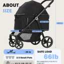 Dog Stroller for Medium Large Dogs up to 66lbs,Pet Stroller for 2 Small Dogs with Adjustable Handle & Canopy, Foldable,Storage Organizer