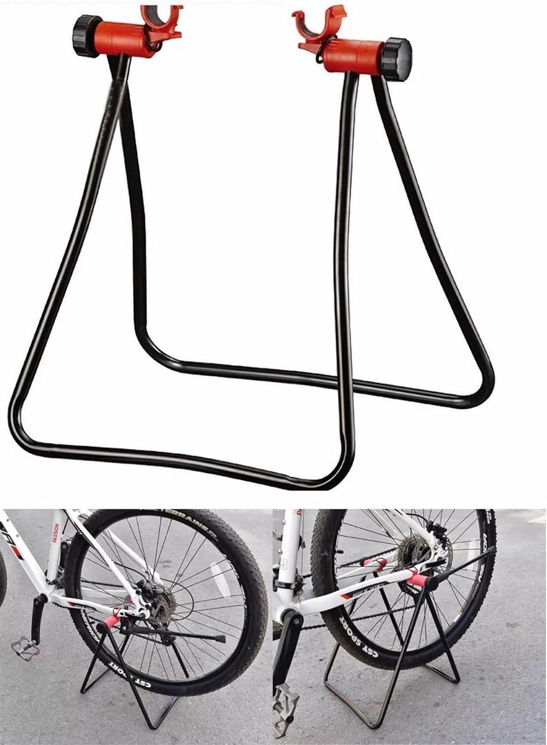 Bike Repair Stand,Bike Rack,Bicycle Stand,Bicycle Holder Fit for Mountain Road Bikes, Bicycle Floor Stand Indoor Outdoor Garage Storage (Black)