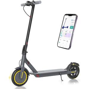 Electric Scooter - 8.5" Solid Tires, 350W Motor, Up to 19 MPH and 21-23 Miles Long-Range Portable Foldable Commuting Scooter for Adults with Double Braking System and App