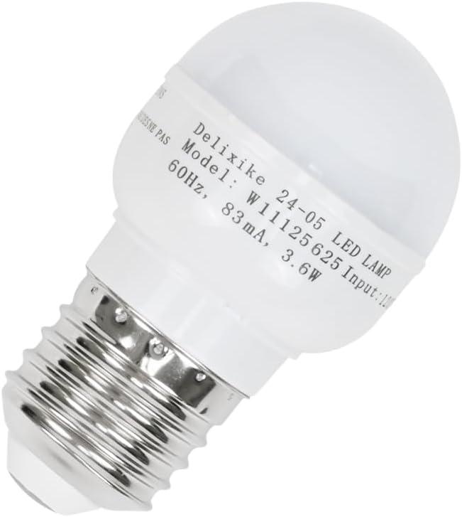 W11216993 W11125625 Refrigerator LED Light Bulb 3.6W 60HZ E27 Base Compatible with Whirlpool Refrigerator Light Bulb AP6329125 4813672, PS12349398, W10820003, W11043014 Light Bulb.White
