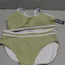 BMJL Women's High Waisted Bikini Sets Sporty Two Piece Swimsuits Color Block Cheeky High Cut Bathing Suits (X-Large)