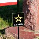 US Army Veteran Grave Marker with American Flag - 30" Tall Cemetery Graveside Memorial with Officially Licensed Military Seal - by Allied Flag