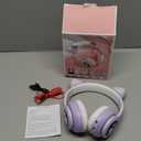 TCJJ Bluetooth 6.0 Cat Ear Kids Headphones for Girls, LED Light Up, 85dB Safe Volume Limit, Stereo Sound Toddler Foldable Wireless & 3.5mm Wired Headset with Mic for School, Tablet, Travel