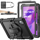 SEYMAC stock Tablet Case for Lenovo Idea Tab 11'' / M11 (TB336FU/TB330FU) 11 inch Drop-Proof Protection Cover with 360° Rotate Stand & Strap [Pen Holder] & Screen Protector 2025/2024, Black