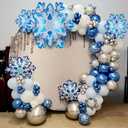 PageebO 147 pcs Snowflake Balloon Arch Kit for Winter Wonderland Party, 5 inch, 10 inch, 12 inch, 18 inch