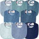 Muslin Baby Bibs for Unisex Boys Girls, Cotton Drool Bibs, Adjustable Newborn Bibs for Drooling and Teething
