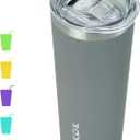 BJPKPK Skinny Tumbler with Lid 20 oz Stainless Steel Slim Vacuum Insulated Tumblers Cup, Gray