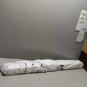 Reinforced 42 Tall x 100 Extra Wide Retractable Baby Gate for Large Openings Tall Baby Gates for Dogs Pet Gate with Rods to Prevent Crawling Through, Extra Wide Mesh Dog Gate, White